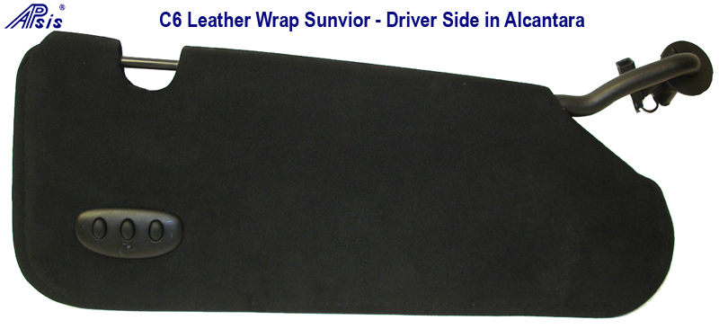 C6 Corvette Custom Leather Sunvisors, Pair With Homelink Option